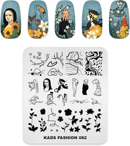 Vista 9 de Placa de estampación de uñas de acero inoxidable Plantilla de placas de uñas de esmalte de uñas estampado de estilo chino Antigüedad Imagen