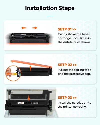 Vista 6 de TESEN 201X Compatible Toner Cartridge Replacement for HP 201X 201A CF400X CF401X CF402X CF403X High Yield for HP Color Laser Pro M277dw M252dw