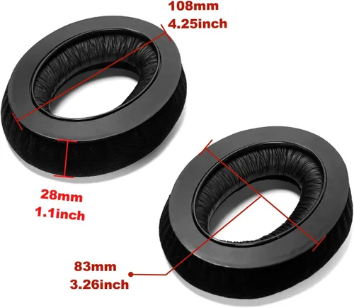 Vista 2 de 1 par de fundas de espuma de terciopelo negro para auriculares con 2 espuma acústica, 1 cojín para la cabeza