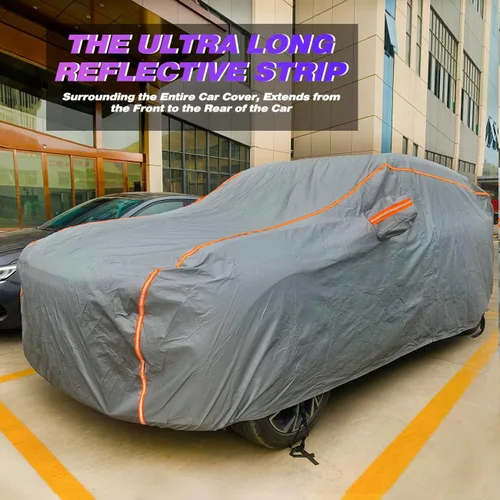 Vista 3 de KEYOOG - Fundas impermeables universales para autos de peso pesado, ajustables para camionetas, para todo tipo de clima, cubierta completa