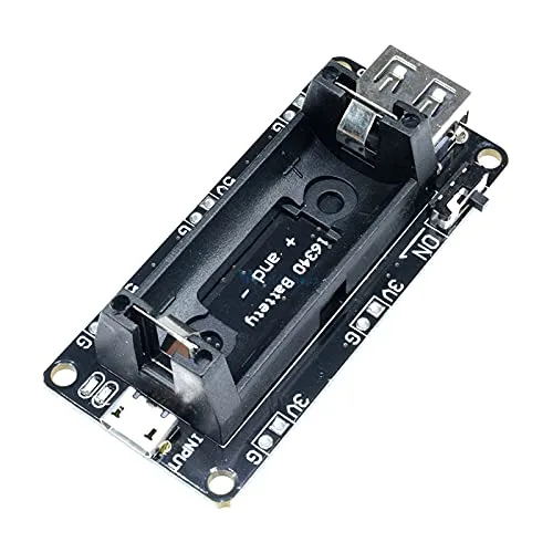 Vista 2 de Dual Output Micro USB 3.3V 5V 16340 Power Bank Módulo de carga de batería Soporte de batería recargable Tablero cargador de batería de litio