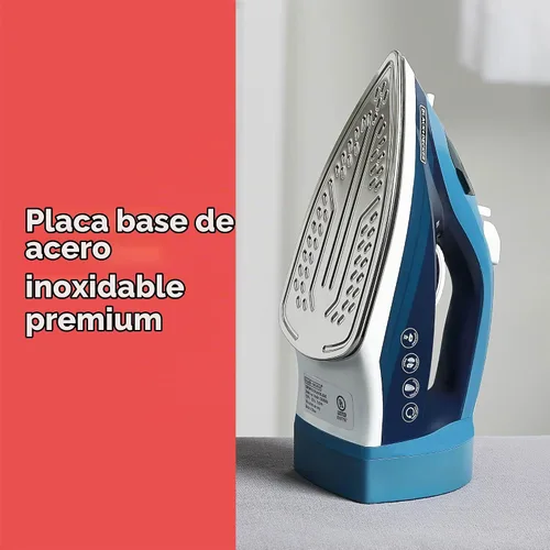 Vista 3 de BLACK+DECKER Vitessa - Plancha de vapor avanzada, ICR2020, suela antiadherente de vapor uniforme, apagado automático, cable retráctil sin enredos