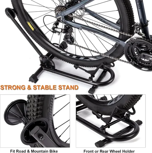 Vista 3 de Soporte de suelo para bicicleta de interior – Soporte para bicicleta para coche/hogar – Almacenamiento de bicicletas de estacionamiento