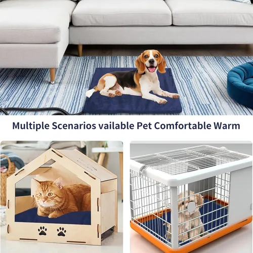 Vista 6 de Almohadilla térmica para mascotas con cable resistente a los mordedores, impermeable, para interiores, con temperatura constante y funda lavable a
