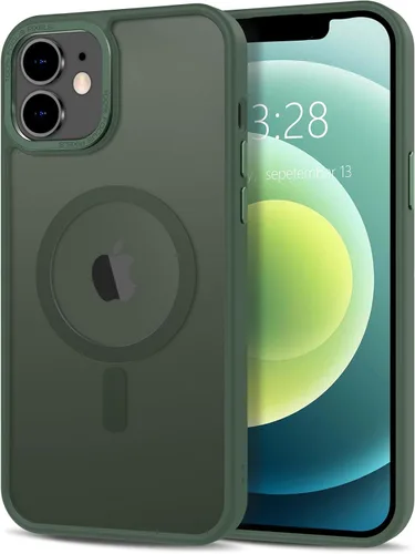 Vista 118 de Anuck - Funda magnética para iPhone 11 compatible con MagSafe, carcasa trasera mate translúcida dura, borde de TPU, delgada, resistente a impactos