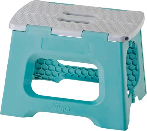 Vista 89 de Vigar Taburete compacto plegable, taburetes de 10-1/2 pulgadas para adultos de hasta 330 libras, taburete ligero, taburete plegable antideslizante