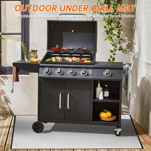 Vista 2 de DocSafe Tapete Cuadrado para Fogata de 40 x 40 pulgadas, Tapete Ignífugo de 4 Capas Bajo la Parrilla con Aislamiento Térmico, Protector