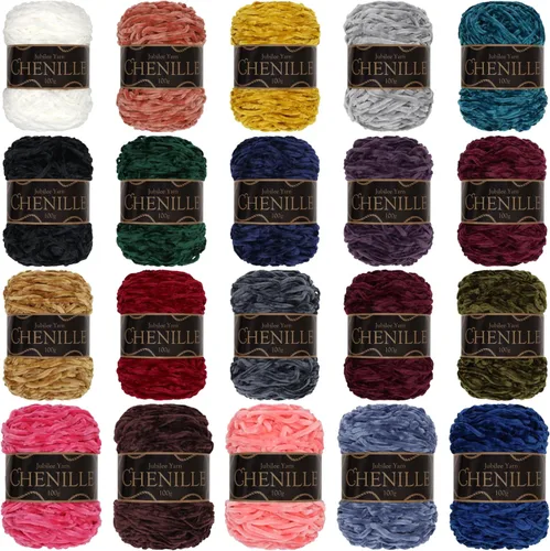 Vista 75 de JubileeYarn - Hilo de chenilla, 3.53 oz/pastel, peso peinado, circonita, terciopelo blanco, 1 pastel