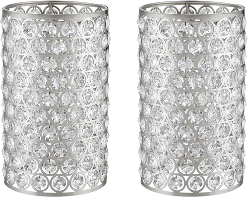 Doraimi Lighting Paquete de 2 lámparas de techo colgantes de metal de cristal poliédrico, cubiertas de repuesto para lámpara de pared, acabado de