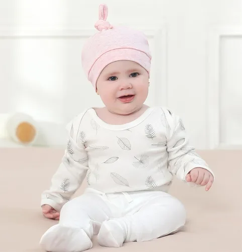 Vista 3 de Owlivia Organic Newborn Knot Hats, Hospital Baby Beanies, Unisex Infant Caps, 3-Pack