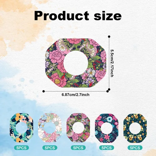 Vista 2 de 25 fundas de sensor para Libre 2/1, calcomanías de sensor estilo flor de primavera, impermeables y resistentes al sudor, parche de monitor