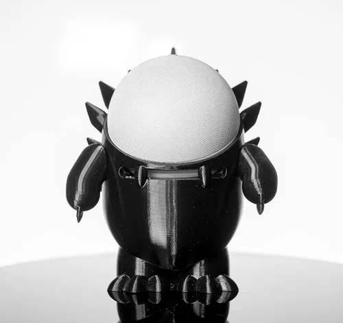 Vista 2 de Splin Soporte de mesa compatible con Yaxa Alexa Smart Speaker Echo Dot (4ª y 5ª generación) y Apple HomePod Mini, estilo Echosaurus (negro)