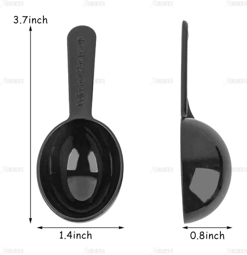 Vista 2 de AUEAR, Paquete de 5 cucharadas cucharadas de café de medición de plástico para leche en polvo y especias de semillas de frutas
