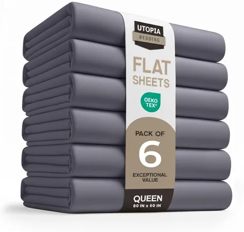 Vista 25 de Utopia Bedding Sábana encimera – 1 paquete (individual, beige) – Tela de microfibra suave cepillada – Sábana superior resistente al encogimiento y a