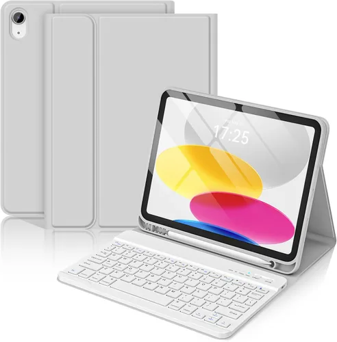 Vista 8 de BQSS Funda para iPad (A16) de 11ª y 10ª Generación con Teclado, Activación/Suspensión Automática, Funda con Teclado Bluetooth Inalámbrico