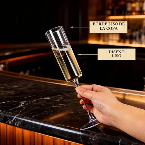 Vista 3 de Ciaell Paquete de 24 copas de champán de plástico – Copas de champán desechables transparentes de 6 onzas – Vasos cuadrados de plástico