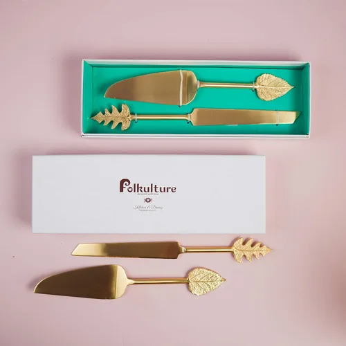 Vista 7 de Folkulture Juego de cuchillo y servidor para pastel de boda, juego de corte de pastel de acero inoxidable o juego de servir pastel Patry, juego