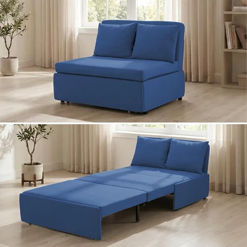Vista 17 de Mjkone Twin Pull Out Sofa Bed, 41" W Sleeper Couch Beds, 2-in-1 Modern Convertible Linen Sofas Sleeper Pull Out Sofa Couch Bed with Mattress & Beige