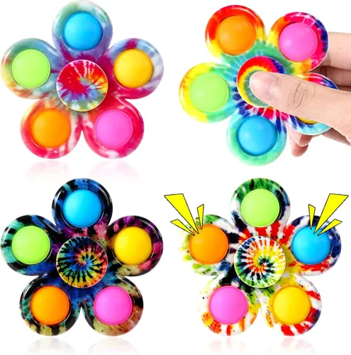 Paquete de 4 juguetes giratorios para la ansiedad, juguetes para ansiedad para niños y adultos, juguetes sensoriales giratorios a granel para