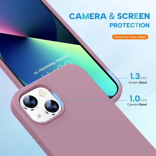 Vista 7 de Miracase - Funda diseñada para iPhone 13 con protector de pantalla de vidrio templado y forro de microfibra suave antiarañazos, funda de silicona