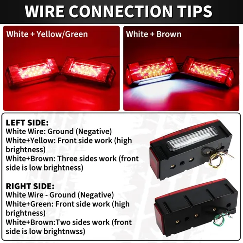 Vista 6 de Gonice Kit de luces LED sumergibles para remolque de barco - Luces LED súper brillantes para remolque, ideal para autocaravana, camión, vehículo