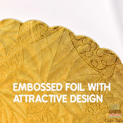 Vista 2 de Tableros para tartas con borde festoneado dorado de 12 pulgadas, 6