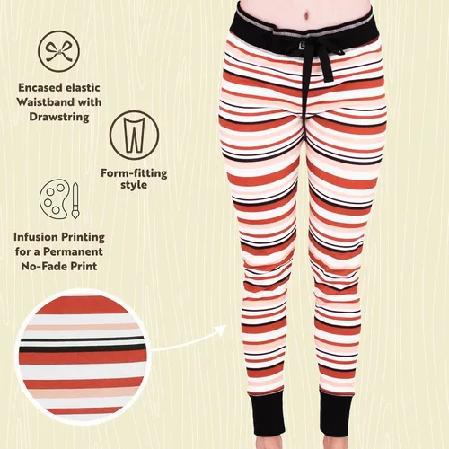 Vista 6 de Lazy One Leggings y camisetas para mujer, pijamas separados, ropa de descanso acogedora para mujer Leggings de pijama para mujer Bear Hug Rosa-Rojo