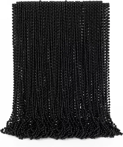 Vista 20 de EOBOH 144 cuentas de Mardi Gras, 12 tipos de collares de cuentas metálicas, suministros de fiesta, collar de Mardi Gras de 33 pulgadas, accesorios