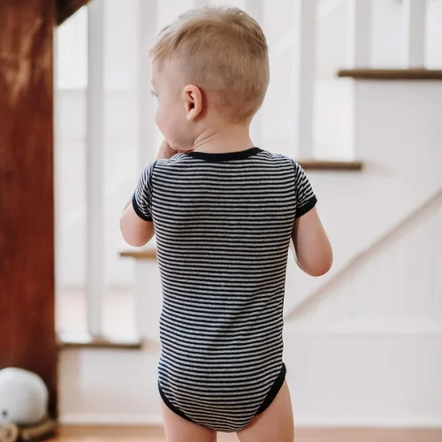 Vista 3 de Burt's Bees Baby Body unisex para bebé, paquete de 5 unidades de manga corta y larga de una pieza, 100% algodón orgánico