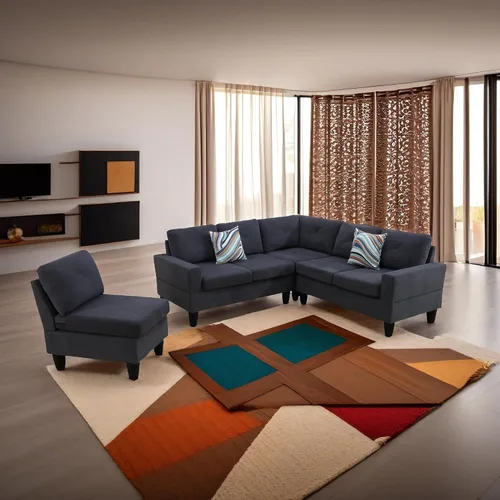 Vista 6 de Juego de sofá modular Max para sala de estar, apartamento, habitación de invitados, sala de juegos y oficina