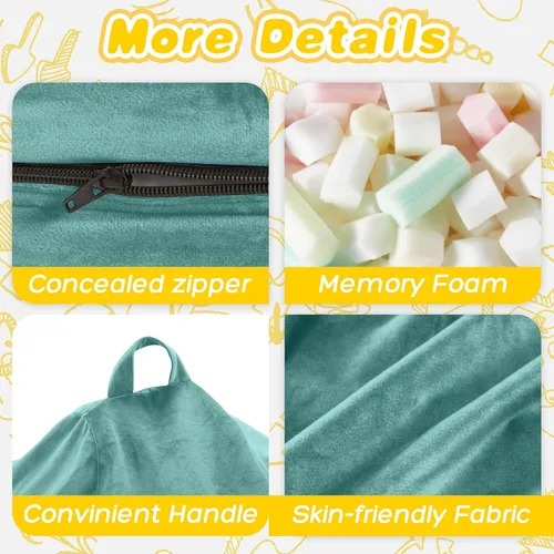 Vista 4 de HABUTWAY Silla de Puf de 2 Pies, Puf de 2' de Sillones Pequeños con Relleno, Silla de Puf en Forma de Lágrima de Terciopelo Ultra Suave con Funda
