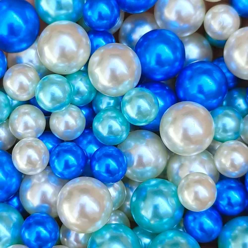 140 perlas para relleno de jarrón, cuentas de maquillaje para jarrón, cuentas de maquillaje para soporte de pinceles, cuentas redondas de perlas