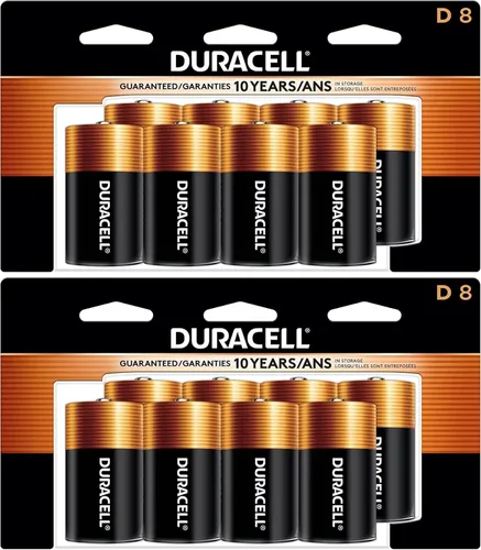 Duracell - Pilas alcalinas CopperTop D con paquete resellable - Batería D multiusos de larga duración para el hogar y la empresa - 8 unidades