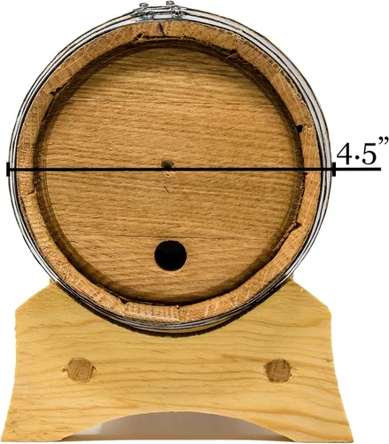 Vista 3 de Barriles de envejecimiento de roble blanco americano auténtico grabado (1 litro) - Barriles de envejecimiento de madera nuevos para whisky, bourbon