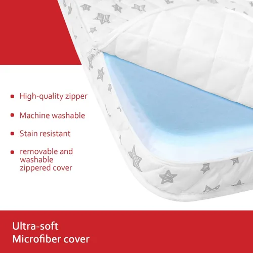 Vista 3 de Cubrecolchón para cuna y niños pequeños y funda de colchón impermeable para cuna, funda acolchada para colchón de cuna, sábanas ajustables para cuna