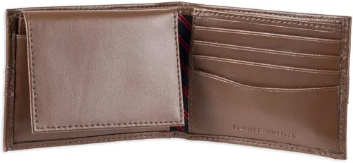 Vista 4 de Tommy Hilfiger Cartera de cuero genuino para hombre con múltiples ranuras para tarjetas