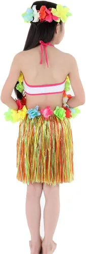 Vista 2 de Disfraz hawaiano de Hula Dance de lucha para niñas, 5 unidades, Moderno Equipada, talla única