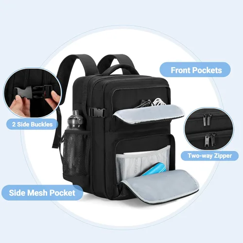 Vista 4 de LUXJA Mochila para proyector con funda para laptop de 15.6 pulgadas, bolsa para proyector con 2 compartimentos grandes