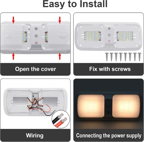Vista 6 de Miady - Luces regulables para RV de interior 1800 LM, 3 temperaturas de color y 5 niveles de brillo, luz LED de 12V