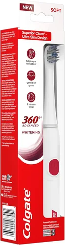 Vista 10 de Colgate, 360 Advanced Sonic Battery Power Cepillo de dientes suave, blanqueamiento, 1 unidad