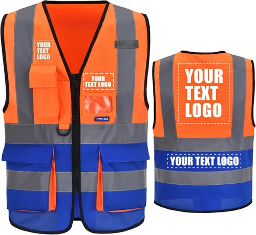 Vista 25 de A-SAFETY Chaleco de Seguridad Reflejante de Alta Visibilidad con Logo Personalizado (XS-8XL)