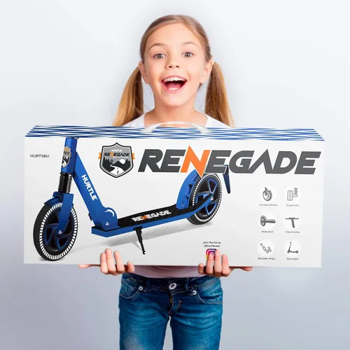 Vista 9 de Hurtle Renegade Kick Scooter for Kids, Teenagers & Adults - 2-Wheel Folding Scooter with Adjustable T-Bar Handlebar - Alloy Anti-Slip Deck