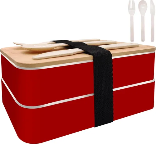 Bento Boxes Adults - 1200 ML Simple Modern Bento Lunch Box for Men Women Meal Prep Container with Spoon & Fork BPA-Free Microwave/Dishwasher Safe