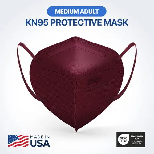Vista 6 de AccuMed BNX KN95 Face Masks Made in USA (Adult Large, Adult Medium, Kids Small) (Earloop) (Model: E95/E95M/E95S)