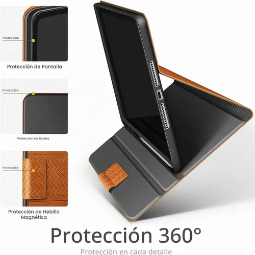 Vista 8 de auaua - Funda para iPad de 9ª, 8ª, 7ª generación de 10,2 pulgadas, color Marrón