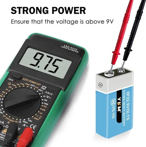 Vista 3 de YKM 9V Batteries Leakproof & Ultra Long-Lasting 9 Volt Carbon Zinc Batteries for Smoke Detector Alarms Microphone KTV Use 7-Year Shelf Life 4 Pack