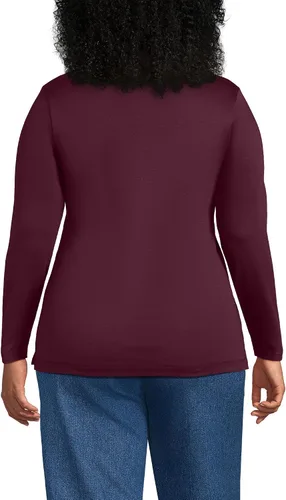 Vista 37 de Lands' End Supima - Suéter de cuello alto y mangas largas para mujer