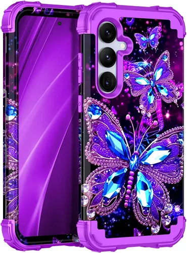 Vista 36 de Miqala Funda para Galaxy S8, que brilla en la oscuridad, tres capas, resistente, a prueba de golpes, protección completa, parachoques de plástico