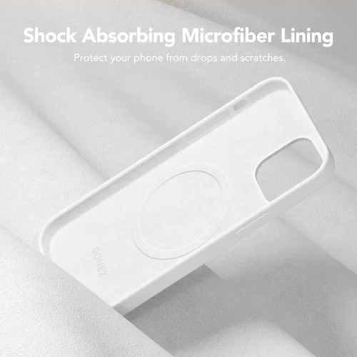 Vista 1442 de GONEZ Funda magnética para iPhone 14, compatible con Magsafe, con protector de pantalla + protector de cámara, forro de microfibra antiarañazos