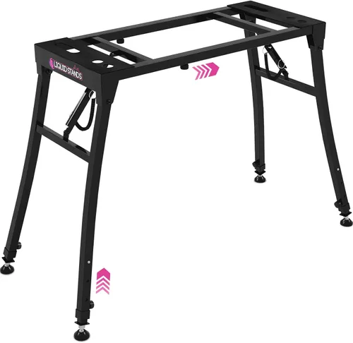 Liquid Stands Collapsible Piano Keyboard Stand - Adjustable and Portable Heavy Duty Music Stand for Kids & Adults - Fits 54-88 Key Electric Digital